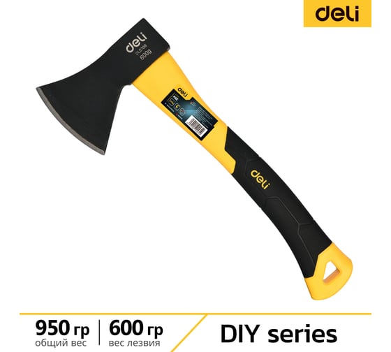 Топор DELI dl5708 600 г, фибергласовая рукоять 114784