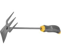 Комбинированная мотыжка PALISAD LUXE профиль "трапеция", 3-зуба, эргономичная двухкомпонентная рукоятка 62379