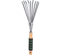 Веерные мини-грабли для листьев с деревянной ручкой и мягкой накладкой Gigant GVER-06