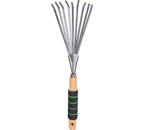 Веерные мини-грабли для листьев с деревянной ручкой и мягкой накладкой Gigant GVER-06