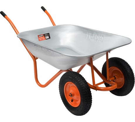 Строительная двухколесная тачка Gigant усиленная, 130 л, 280 кг, пневматические колеса GX-05