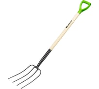 Сенные кованые вилы СИБРТЕХ 4-рогие, 210x340x1260 мм, деревянный лакированный черенок 61379