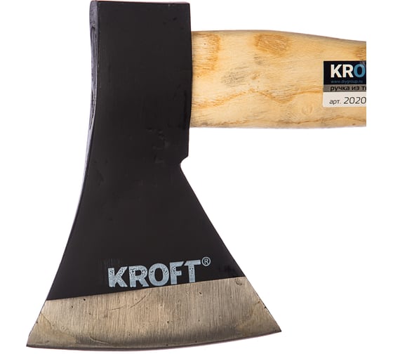 Топор KROFT 600г, ручка из твердых пород древесины 202064