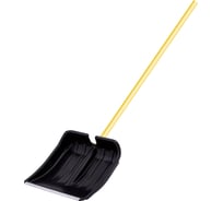 Пластиковая лопата для снега с деревянным черенком СПЕЦ Зима №4 350х350 мм ЗИ-00468