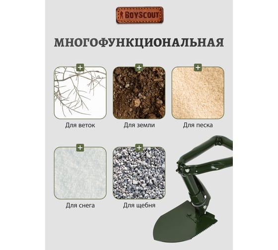 Складная металлическая лопатка в чехле BOYSCOUT 61045