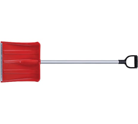 Пластиковая лопата для уборки снега с алюминиевым черенком КУРС 380х365х1340 мм 68116