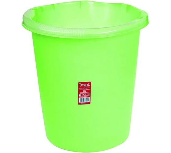 Пластиковое ведро Darel Plastic 12 л, зеленое, d 29.5 см, h 31 см 066218