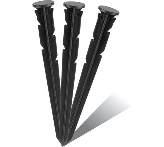 Садовый колышек с фиксатором для пластиковых бордюрови ГеоПластБорд 24 см, 30 шт., черные k240mm.30 1