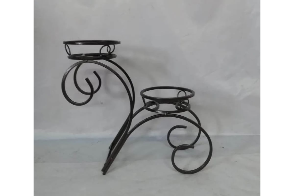 Подставка для цветов ООО Ярмарка-Тверь кованая на 2 горшка барашек К9 ...