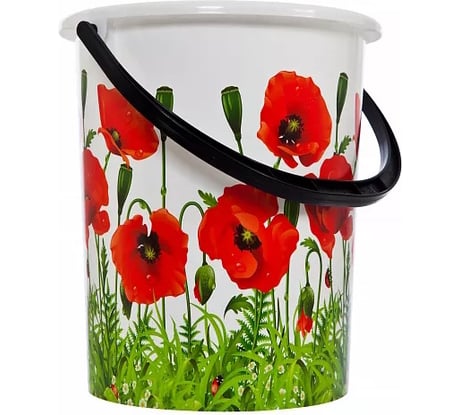 Ведро без крышки Полимербыт Цветы 11 л 431430200