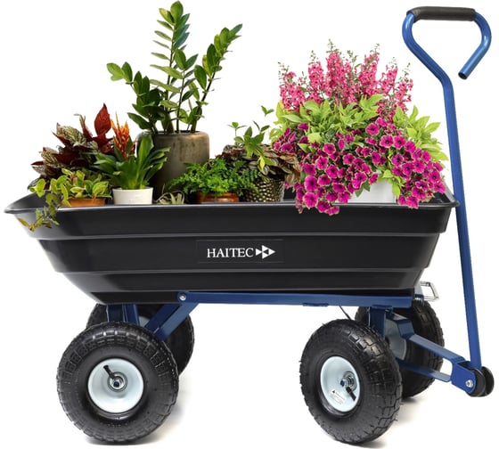 Садовая опрокидывающаяся тележка HAITEC 100 л HT-KW100