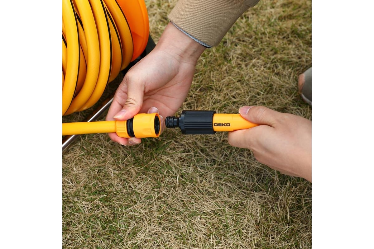 Набор для полива DEKO DKI15 катушка, шланг усиленный 1/2 15 м + 2 м ...