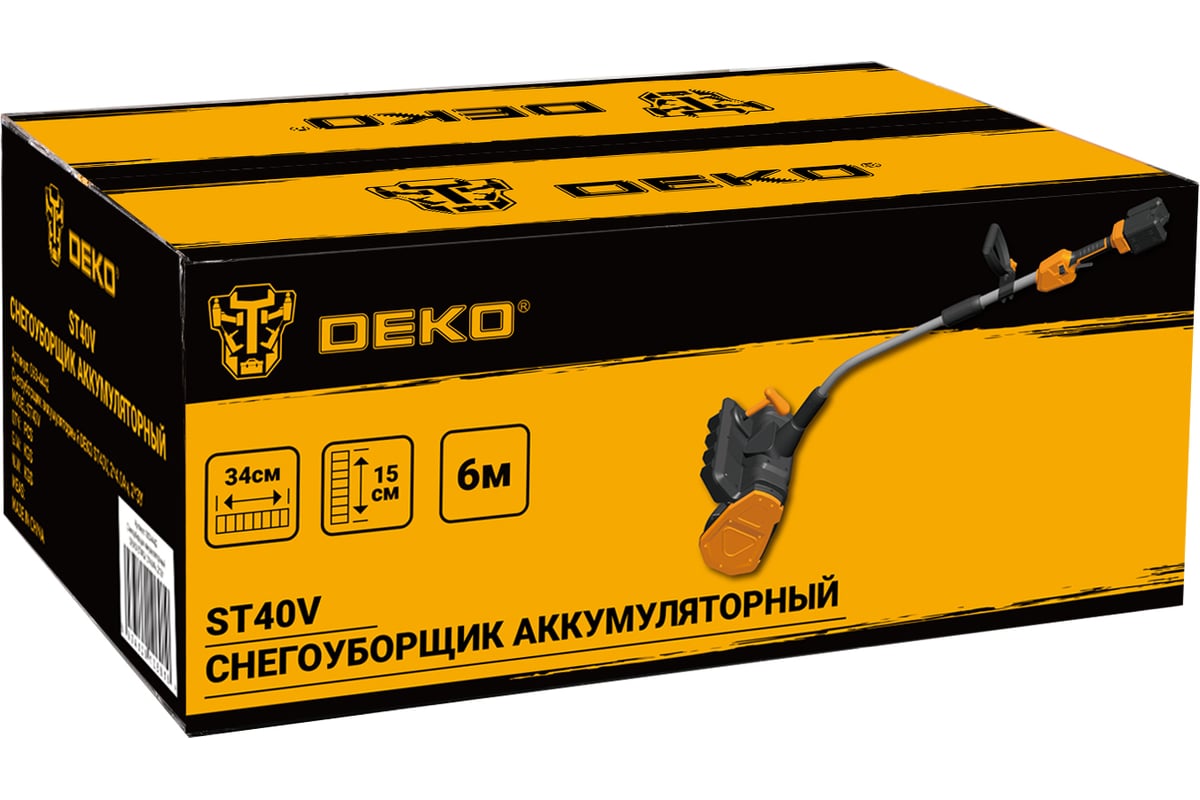 Аккумуляторный снегоуборщик DEKO ST40V, 2х4.0 Ач, 2хЗУ 063-4442 .