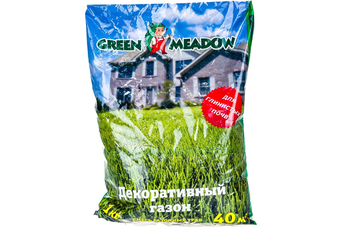 Семена газона GREEN MEADOW Декоративный газон для глинистых почв 1 кг .