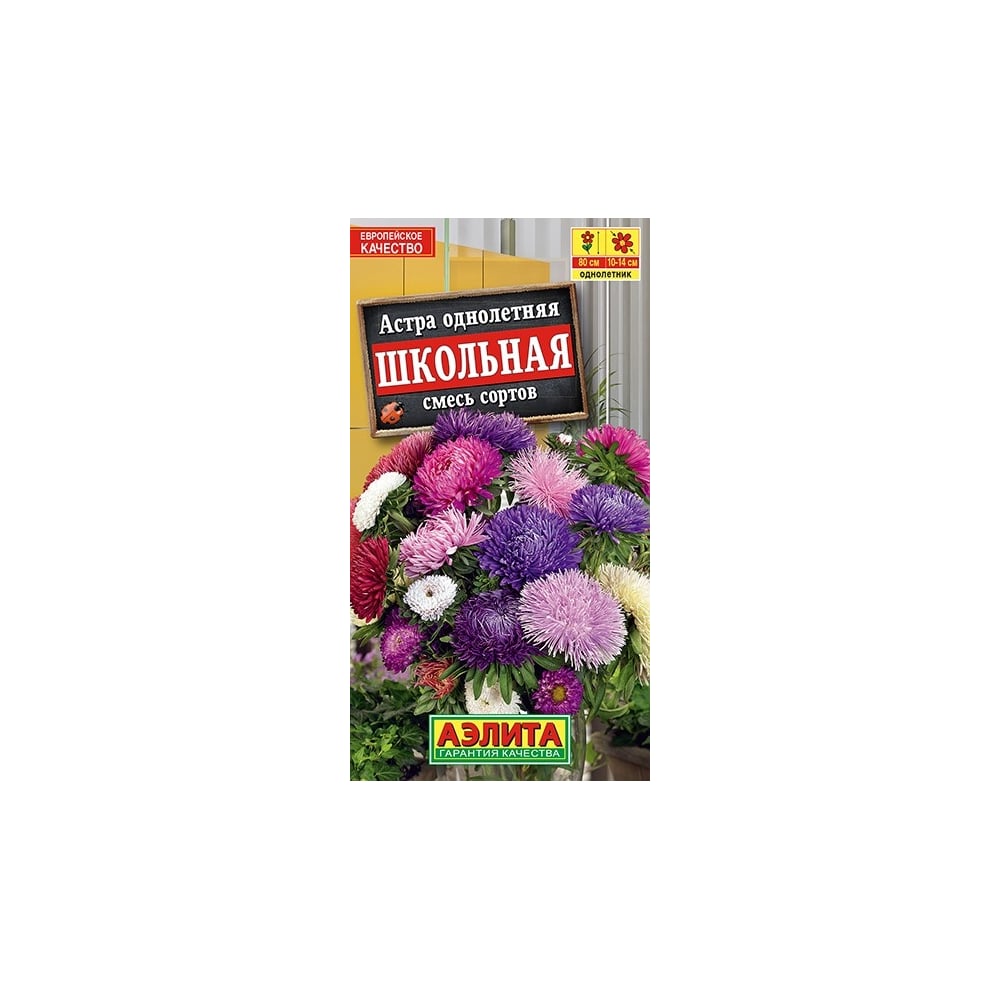 Семена Аэлита Астра Школьная, смесь сортов 0,2г 00-00580340 - выгодная  цена, отзывы, характеристики, фото - купить в Москве и РФ