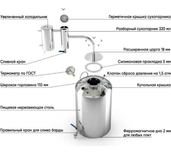Самогонный аппарат Геликон Славянка премиум 30л 11-001-32906