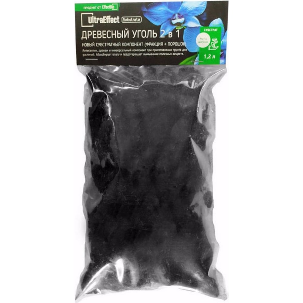 Универсальный субстрат EffectBio BioLine Древесный уголь 2 в 1, 1.2 л ...