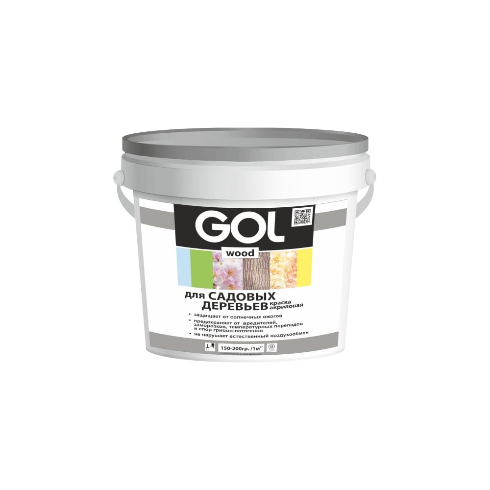 Акриловая краска для садовых деревьев Palizh GOL wood, 2.5 кг Wd.283 ...