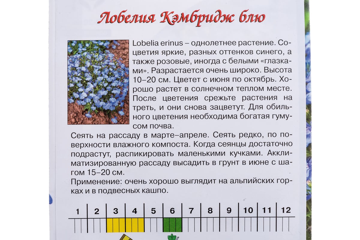 Семена Агрони Лобелия КЭМБРИДЖ БЛЮ 5619 - выгодная цена, отзывы,  характеристики, фото - купить в Москве и РФ