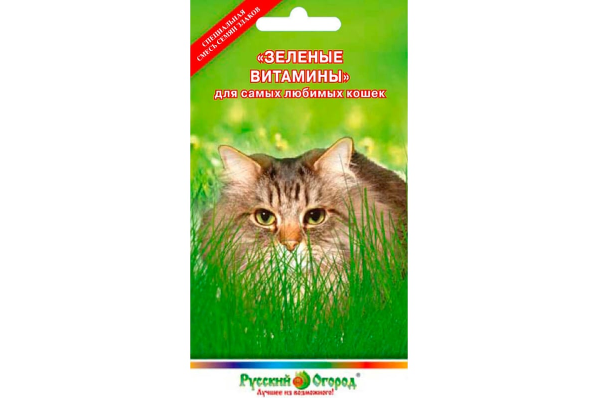 Семена РУССКИЙ ОГОРОД Смесь Зеленые витамины для кошек 10 г 724311 -  выгодная цена, отзывы, характеристики, фото - купить в Москве и РФ