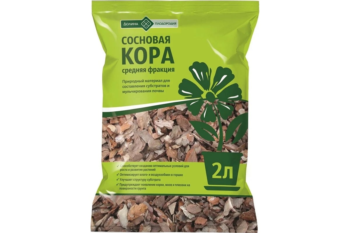 Сосновая кора Долина Плодородия 2 л 4603725846586 - выгодная цена ...