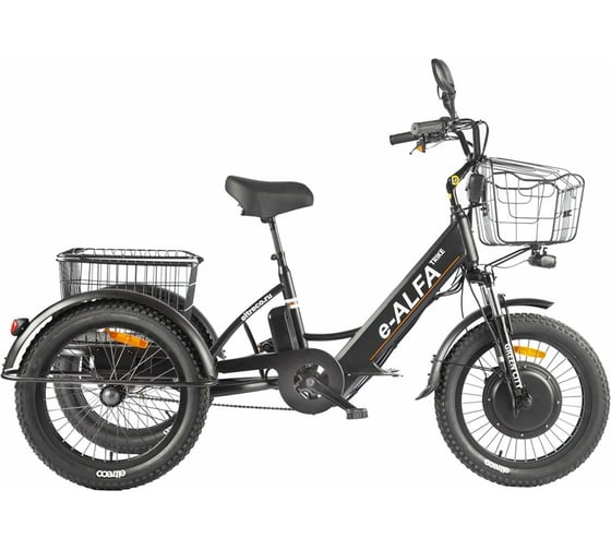 Трицикл GREEN CITYe-ALFA Trike черный-2515  023322-2515