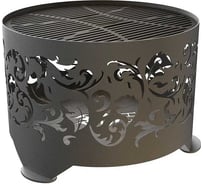 Костровая чаша с решеткой гриль FIRE-HOUSE узор диаметр 50 с плоским дном Pd5-500узор