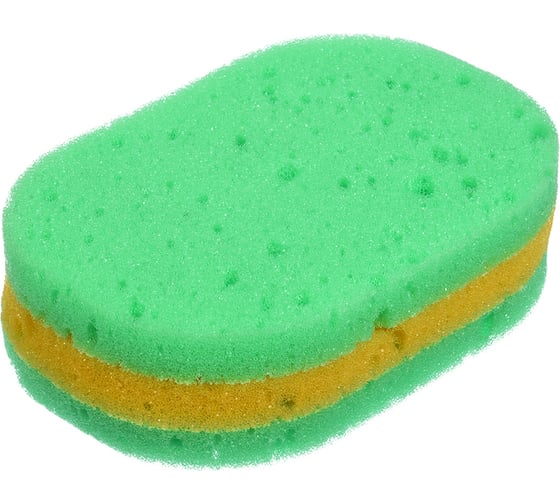 Овальная мочалка из поролона Банные Штучки 3-х слойная, 140х95х40 мм 32610 1