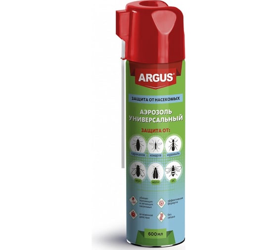 Аэрозоль ARGUS Дихлофос №1 от всех насекомых Универсальный Без запаха, с трубочкой 600 мл AR - 2066