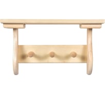 Полка с вешалкой Банные Штучки 3 рожка 35х20х15 см, липа 32413