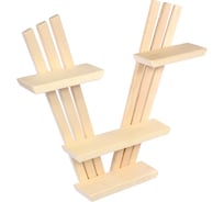 Настенная трехъярусная полка Банные Штучки V-образная, 67х50х10см, липа 03670