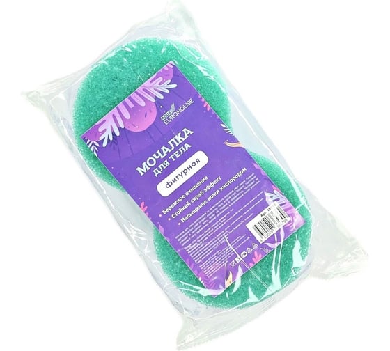 Фигурная мочалка для тела EUROHOUSE Aqua 200x110x50 мм 15712