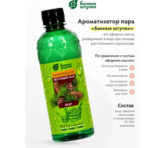 Ароматизатор Банные Штучки Вкусный пар Кедр, 350мл 12 32224