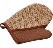 Мочалка из рами Банные Штучки варежка с хлопком, 18х21 см 40363