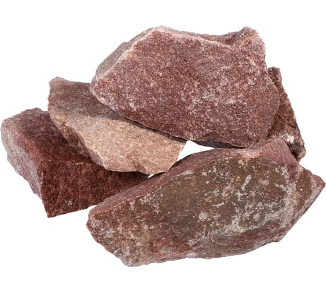 Камень Банные Штучки кварцит малиновый, колотый, в коробке по 20 кг, 03715