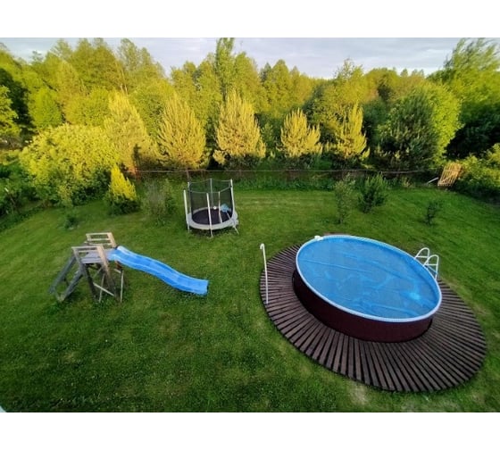 Круглый бассейн Лагуна 457x125см Платина, RAL 7024, 19300л ТМ238/45710