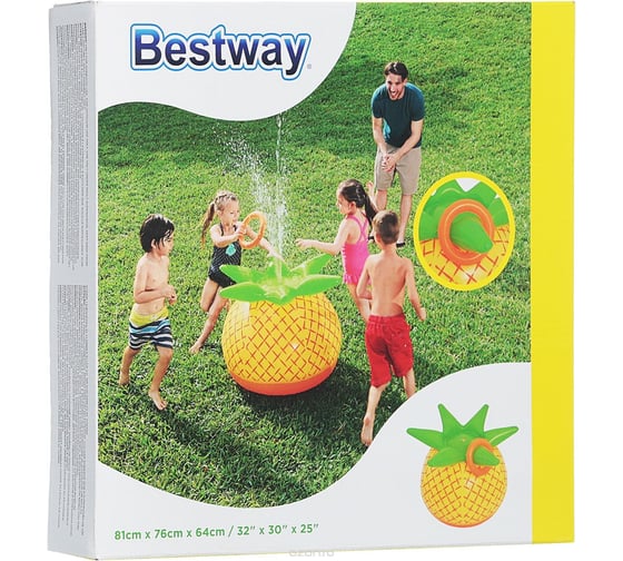 Надувная игрушка-фонтанчик с кольцами Ананас Bestway 81х76х64см, от 2 лет 52234 BW