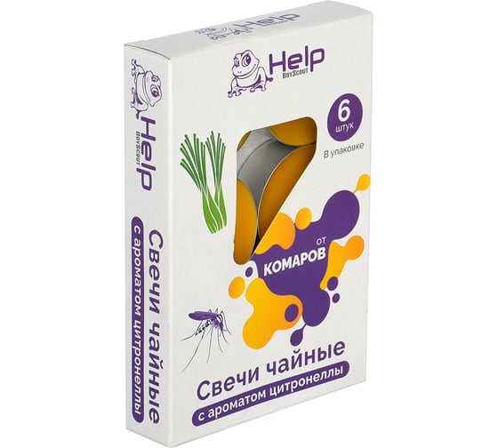 Чайные свечи от комаров HELP, 6 шт. 80015