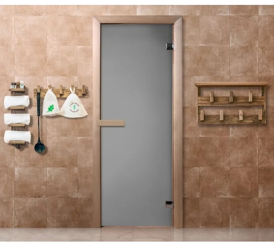 Дверь для бани DoorWood теплое утро, 1900x700 мм по коробке, левая, петли слева DW-00011882