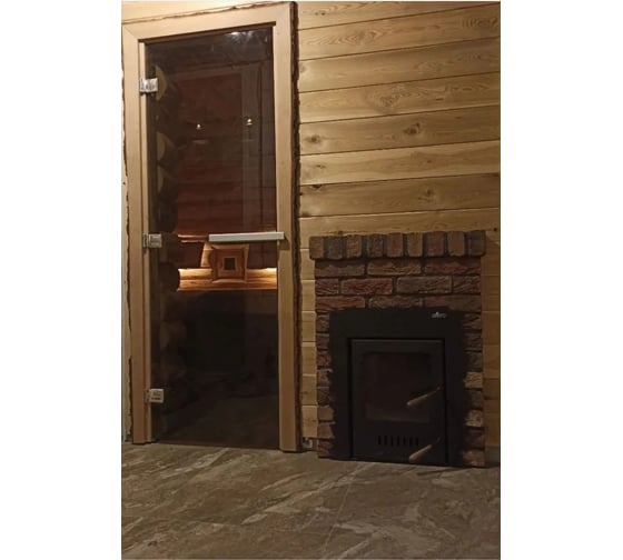 Дверь для бани DoorWood теплый день, 1900x700 мм по коробке, правая, петли справа УТ-00011880