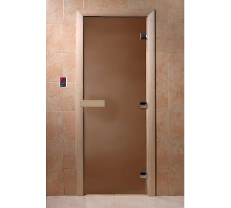 Дверь для бани DoorWood теплая ночь, 1900x700 мм по коробке, правая, петли справа УТ-00011881