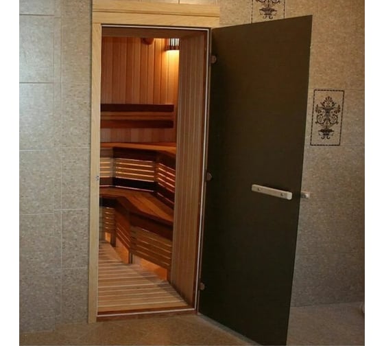 Дверь для бани DoorWood теплая ночь, 1900x700 мм по коробке, правая, петли справа УТ-00011881