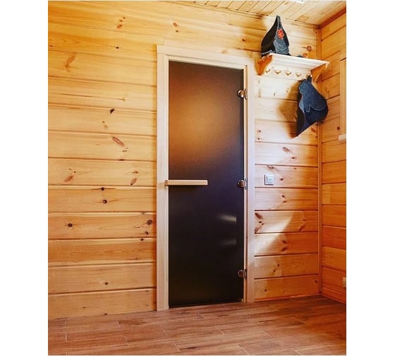 Дверь для бани DoorWood теплая ночь, 1900x700 мм по коробке, правая, петли справа УТ-00011881