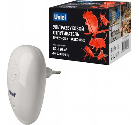 Ультразвуковой отпугиватель насекомых и грызунов Uniel UDR-E14 WHITE UL-00010831