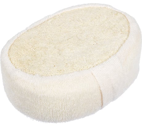 Мочалка из люфы Банные Штучки спонж мягкий с хлопком, 11х15х5 см 40002