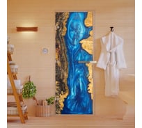 Дверь для бани DoorWood фотопечать рисунок слэб-08 1700x700 мм. левая (петли слева) DW-00015832