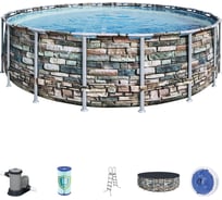 Каркасный бассейн Bestway Камень 549x132см, 5678л/ч 56886 BW 008923