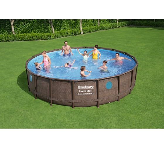 Каркасный бассейн Bestway Ротанг 549x122см, 5678л/ч, попл.-дозатор 56977 BW