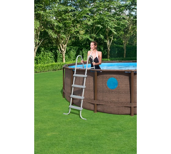 Каркасный бассейн Bestway Ротанг 549x122см, 5678л/ч, попл.-дозатор 56977 BW