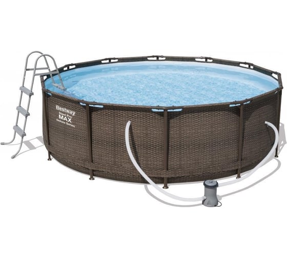 Каркасный бассейн Bestway Ротанг, 366х100 см, 9150 л, 2006 л/ч, лестница 56709 BW 006199